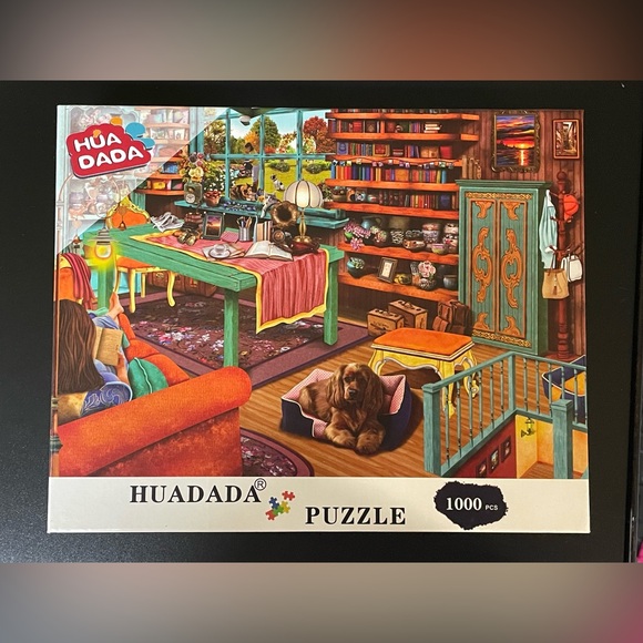 Other - COMPLETE 1000 Piece Colorful puppy dog living room Puzzle